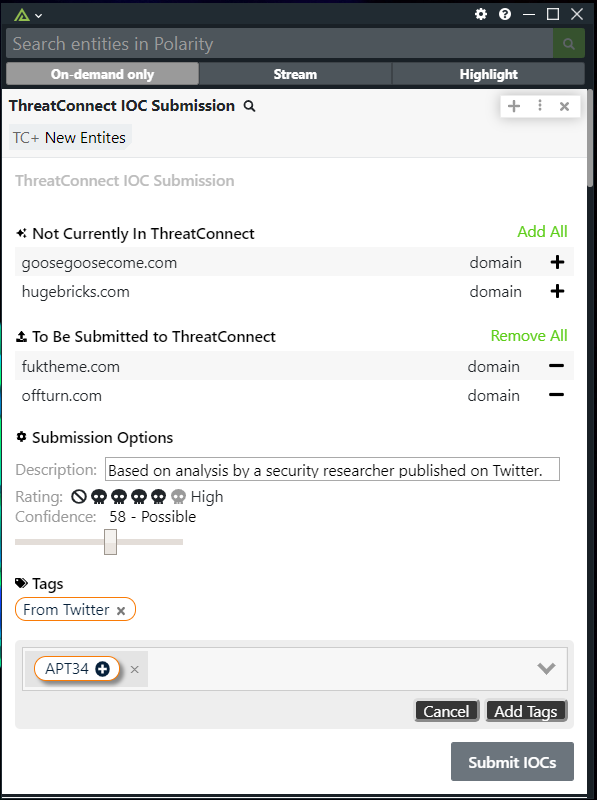 Example of Polarity's product overlaying a window on any application